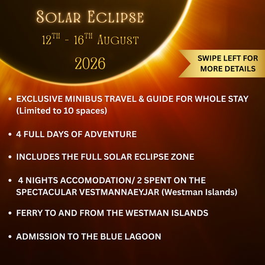 Iceland Solar Eclipse, Puffins, Whales, Westman Islands & Blue Lagoon. 12th - 16th August 2026.